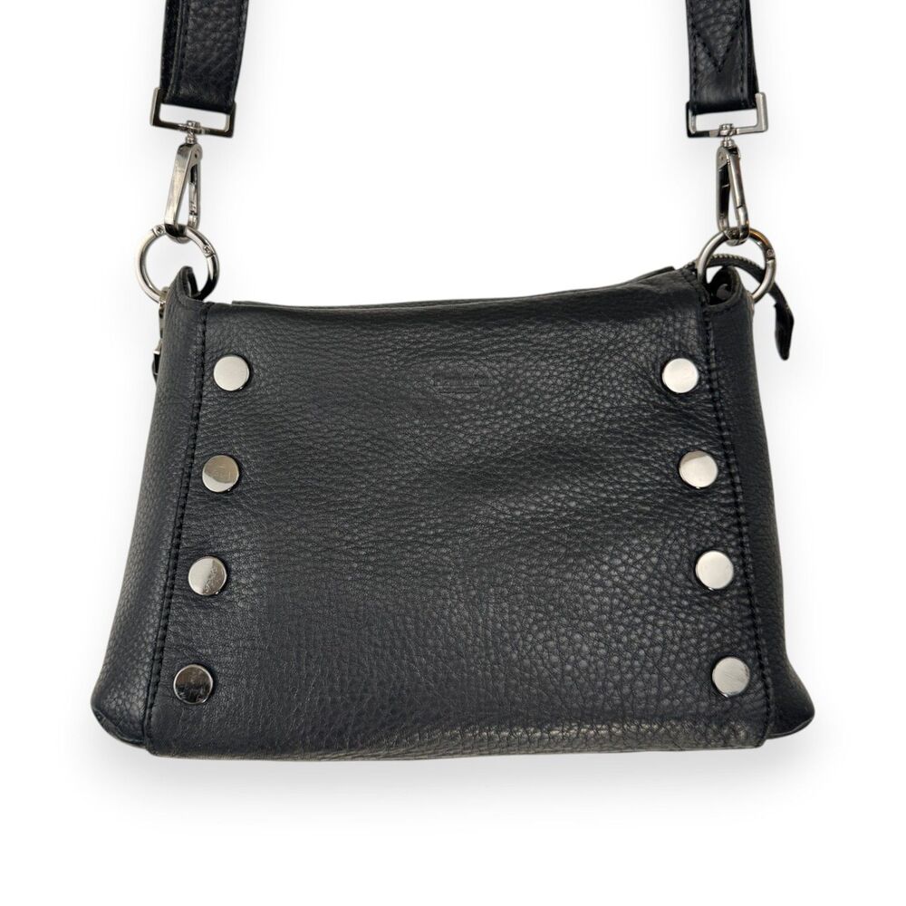 Hammitt Bryant Medium Black Gunmetal Leather Crossbody Shoulder Bag - Picture 3 of 16